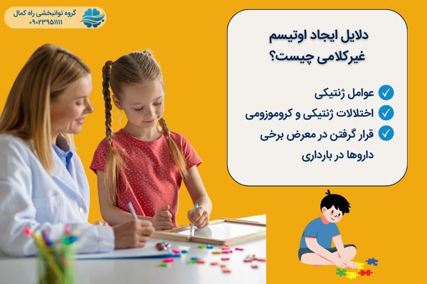 ژنتیک،اختلالات ژنتیکی و رار گرفتن در معرض برخی داروها از علل اوتیسم غیر کلامی