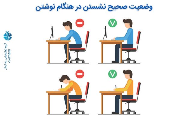 وضعیت صحیح نشستن هنگام نوشتن